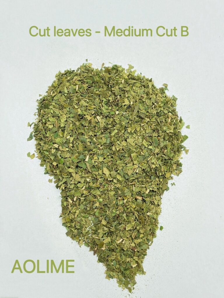 Grade B Small Cut Dried Lemon Myrtle Leaves, trace stem particles